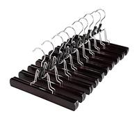HOUSE DAY Wooden Pants Hangers 10 Pack Non Slip Wood Skirt Hangers Wood Jeans/Slack Hanger with 360° Swivel Hook - Pants Clip Hangers for Skirts, Slacks - Clamp Hangers Amazon Rank