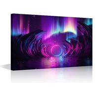 House Decorations Cosmic Landscape Wall Pictures for Living Room Aurora Borealis Canvas Wall Art Modern Wall Painting 1 Piece Virtual Prints Wall Art on Canvas Framed Ready to Hang, 12"Wx18"H