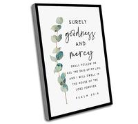 House Decorations Living Room,Psalm 23 6 Surely Goodness And Mercy Will Follow Me Bible Verse Wall Art Print Nkjv Christian Modern The Lord Scripture Printable Baptism,12x16 Inch UnFramed Wall Art