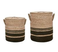 House Doctor - Army Laundry Basket With Lid, 2-pack - Army