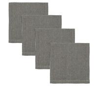 House Doctor - Block Napkin 40x40 cm 4-pack, Black / Sand - Black