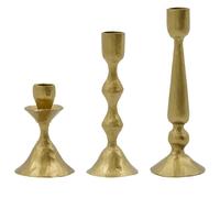 House Doctor - Castle Candle Holder 3 Pieces, Antique Brass - Antique Brass