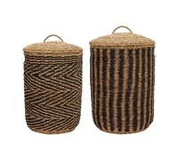 House Doctor Cesto laundry basket 2 pieces Natural-black