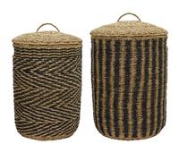 House Doctor - Cesto Storage Basket 2-pack, Black/Nature - Black