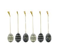 House Doctor Deco Easter eggs 5 cm 6 pieces Black-offwhite