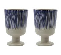 House Doctor - Diva Mug 2-pack With Foot, Blue - Green