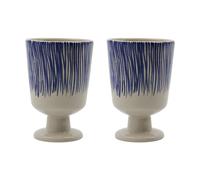 House Doctor Diva mug on foot 25 cl 2-pack Off white-Blue