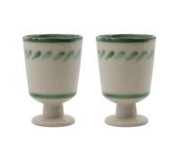 House Doctor Diva mug on foot 25 cl 2-pack Off white-Green