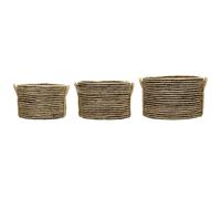 House Doctor - Dungi Storage Basket 3-pack, Black/Nature - Black