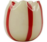 House Doctor - Gula Candle Holder, White/Red - White