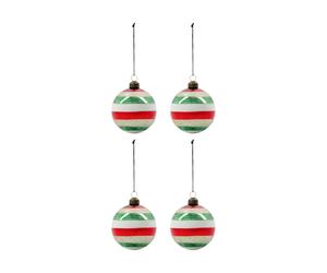 House Doctor Happy Christmas tree bauble Ø8 cm 4-pack Multi