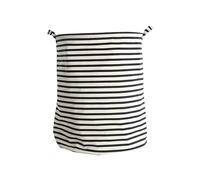 House Doctor Laundry Bag Stripes, Black/White, 40 x 40 cm