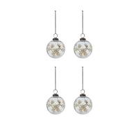 House Doctor Leaf Christmas tree ornament Ø7.5 cm 4-pack Clear gold