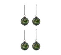 House Doctor Leaf Christmas tree ornament Ø7.5 cm 4-pack Green-gold