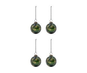 House Doctor Leaf Christmas tree ornament Ø7.5 cm 4-pack Green-gold