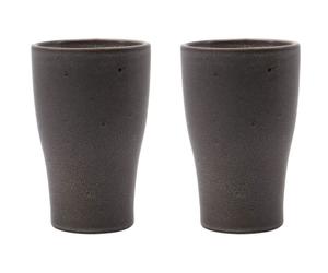 House Doctor - Liss Thermo Cup H14 cm 2-pack, Dark Grey - Dark Grey