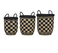 House Doctor - Opti Basket 3-pack, Black / Natural - Black