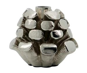 House Doctor - Pine Cone Candle Holder Ø7.5 cm, Antique Silver - Silver