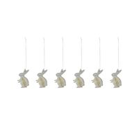 House Doctor Rabbit Easter hanging ornaments 6-pack Off-white