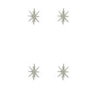 House Doctor Spike Christmas tree star Ø7.5 cm 4-pack Silver brass glitter