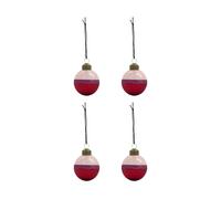 House Doctor Stripe Christmas Ornament Ø8 cm 4-pack Pink-red