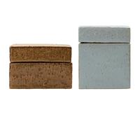 House Doctor - Treasure Storage Jar 2 Pieces, Brown/Light Blue - Brown