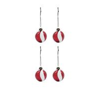 House Doctor Twister Christmas tree bauble Ø6 cm 4-pack White-red