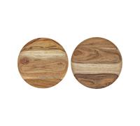 House Doctor Wood tray Ø17.5 cm 2-pack Nature