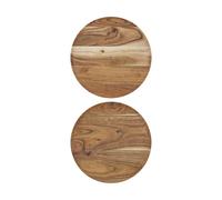 House Doctor Wood tray Ø25 cm 2-pack Nature