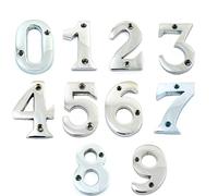 House Door Numerals Numbers from 0 to 9 in Satin Chrome Finish (9)
