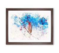 House Finch Bird Watercolour Modern Framed Print | A2 Walnut Framed Wall Art | Ready to Hang | Modern Historical Picture | Living Room Bedroom Lounge Office