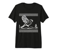 House Finch Detailed Line Art Drawing Premium T-Shirt