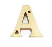 House Flat Letter A - Alphabet - 50mm (2") - Polished Brass