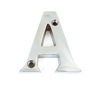 House Flat Letter A - Alphabet - 50mm (2") - Satin Chrome