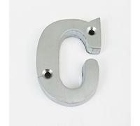 House Flat Letter C - Alphabet - 50mm (2") - Satin Chrome