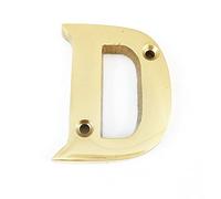 House Flat Letter D - Alphabet - 50mm (2") - Polished Brass