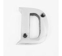 House Flat Letter D - Alphabet - 50mm (2") - Polished Chrome