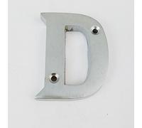 House Flat Letter D - Alphabet - 50mm (2") - Satin Chrome