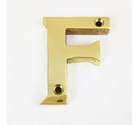 House Flat Letter F - Alphabet - 50mm (2") - Polished Brass