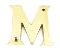 House Flat Letter M - Alphabet - 50mm (2") - Polished Brass