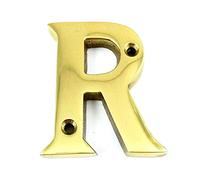 House Flat Letter R - Alphabet - 50mm (2") - Polished Brass