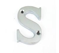 House Flat Letter S - Alphabet - 50mm (2") - Satin Chrome