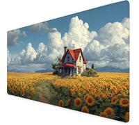 House Gaming Mouse Pad Sunflower Large Mouse Mat Comfortable Mousepad with Smooth Cloth Surface, Textured Wear Resistant, Improved Precision and Speed, Mousemat 1200x600x3mm, Desk Accessories K7-584