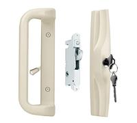 House Guard Patio Door Lock and Handle Set with Key, Choices That Add a Unique Signature to Your Patio Glass Door Lock,Suitable for a Variety of Replacement Sliding Patio Doors Handle(Beige Color)