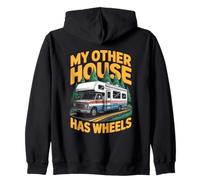 House Has Wheel Outdoor Mountain Road Trips Van Motorhome RV Zip Hoodie