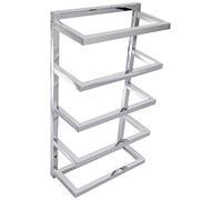 House & Homestyle Chrome Towel Holder, Wall Mountable 5 Tier Hanging Towel Storage Rail/Rack for Bathroom, En Suite or Toilet
