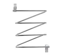 House & Homestyle Glimmer Chrome Bathroom Towel Storage Rack, Stylish Zig Zag Wall Mounted Towel Holder with Sparkling Faux Crystal Gems, Stores 4 Towels - Silver