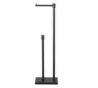 House & Homestyle Glimmer Matt Black Toilet Roll Holder and Store, One Size