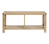 House & Homestyle Rustica Multi-Purpose Storage Minimalistic, Contemporary Wooden Effect Bench with Metal Accents, Perfect for Any Room, Black, One Size