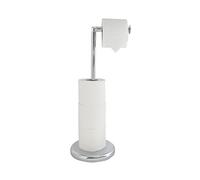 House & Homestyle Swivel Top Chrome Effect Toilet Roll Holder, Metal Loo Roll Keeper/Organiser, Stand Stores 4/5 Rolls - Silver (53cm x 23cm)